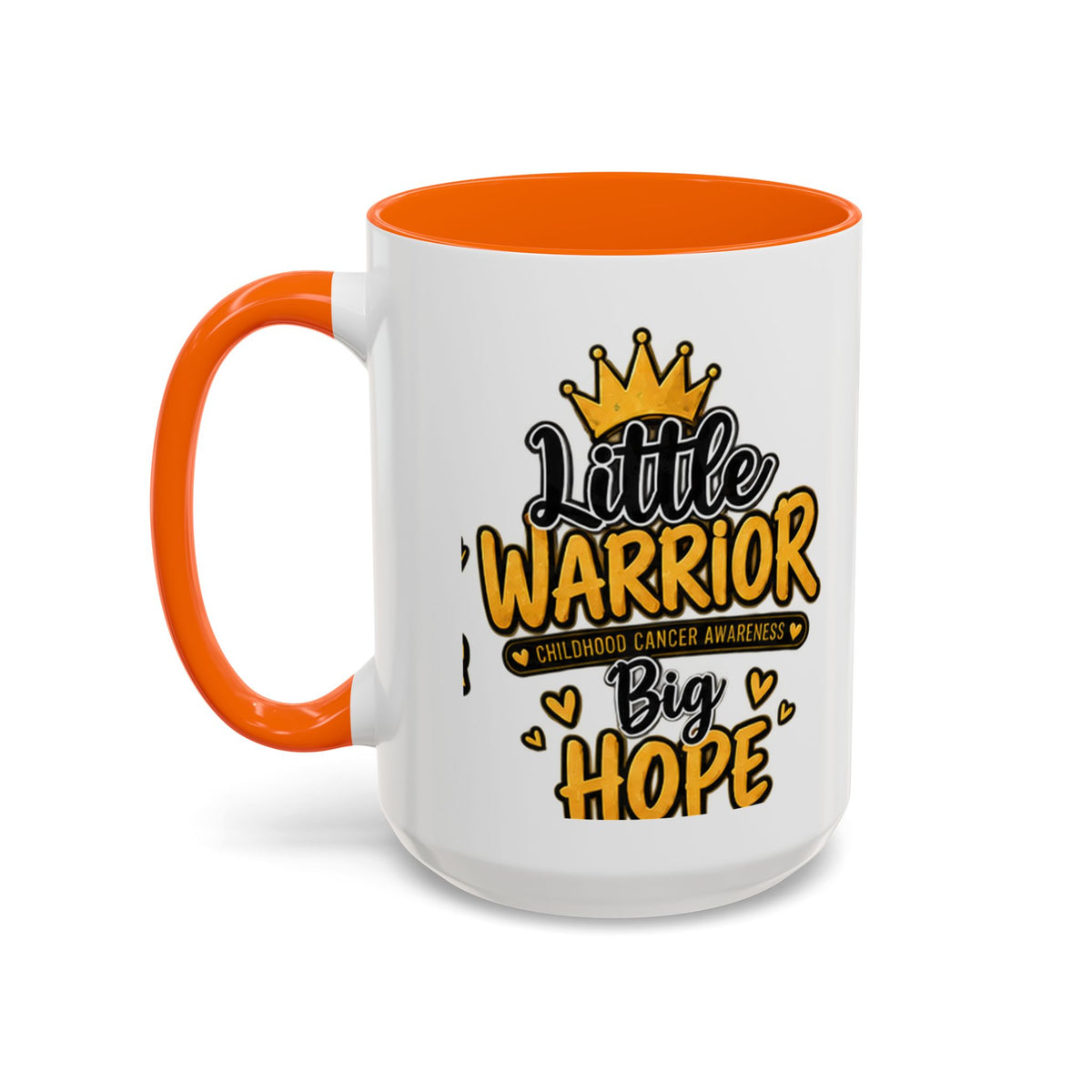Little Warrior Childhood Cancer Awareness Coffee Mug – "Big Hope" Accent Mug