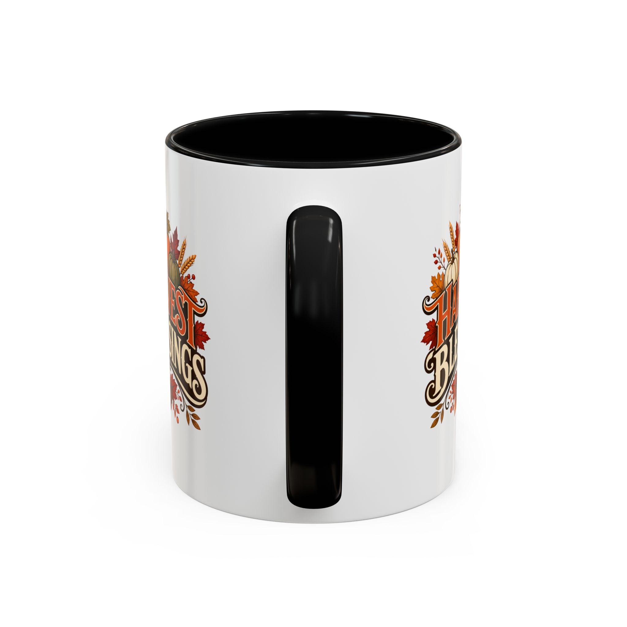 Thanksgiving Mug Harvest Blessings Coffee Mug — Thanksgiving Pumpkin Accent Mug