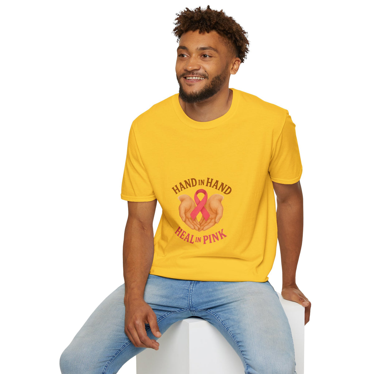 Breast Cancer Support T-Shirt – "Hand in Hand, Heal in Pink" Heart Ribbon Tee - Trending Now - October 2026