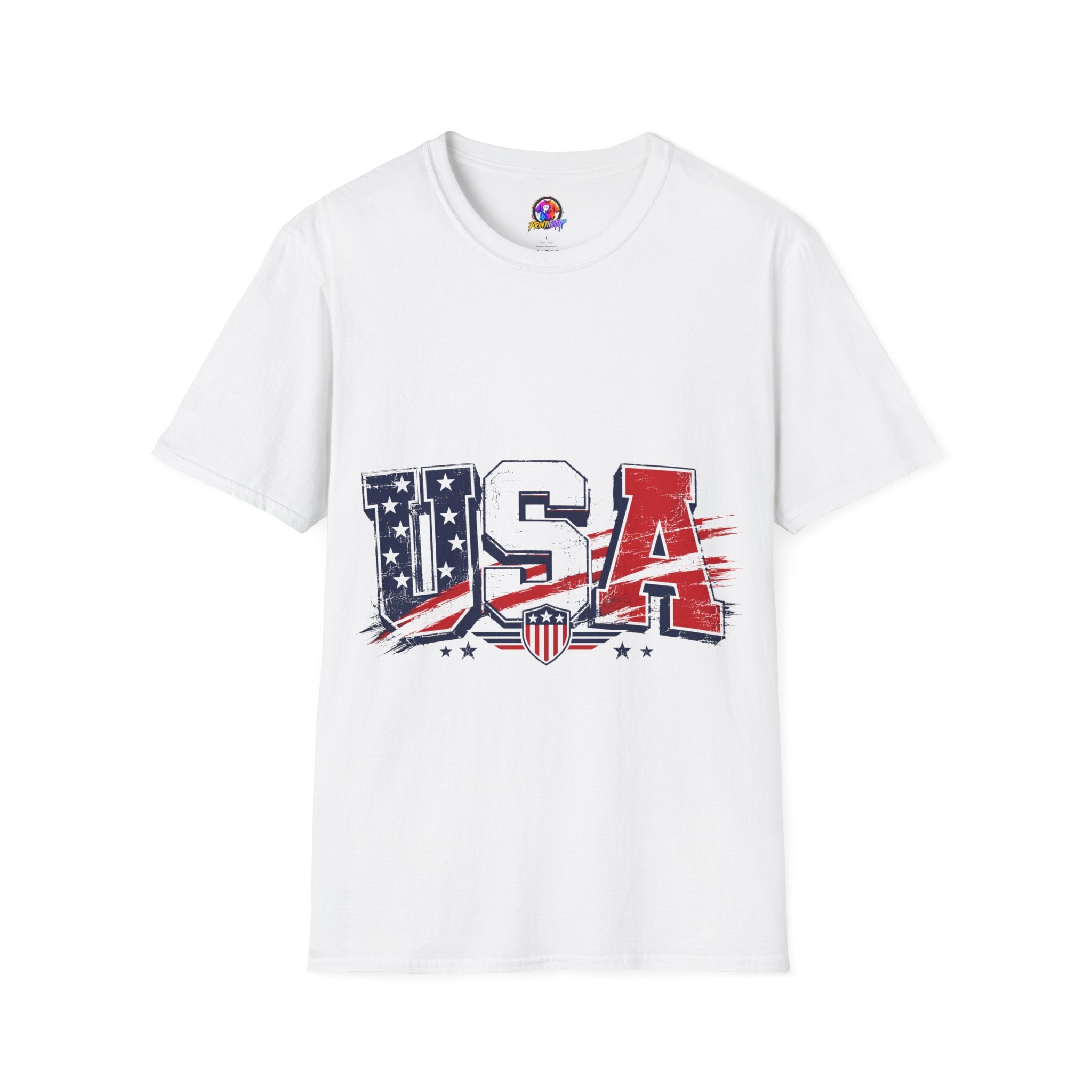 USA Flag Graphic T-Shirt — Patriotic Red White & Blue Tee