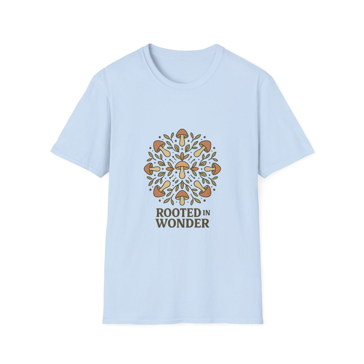 Mushroom Mandala T-Shirt — "Rooted in Wonder" Botanical Graphic Tee