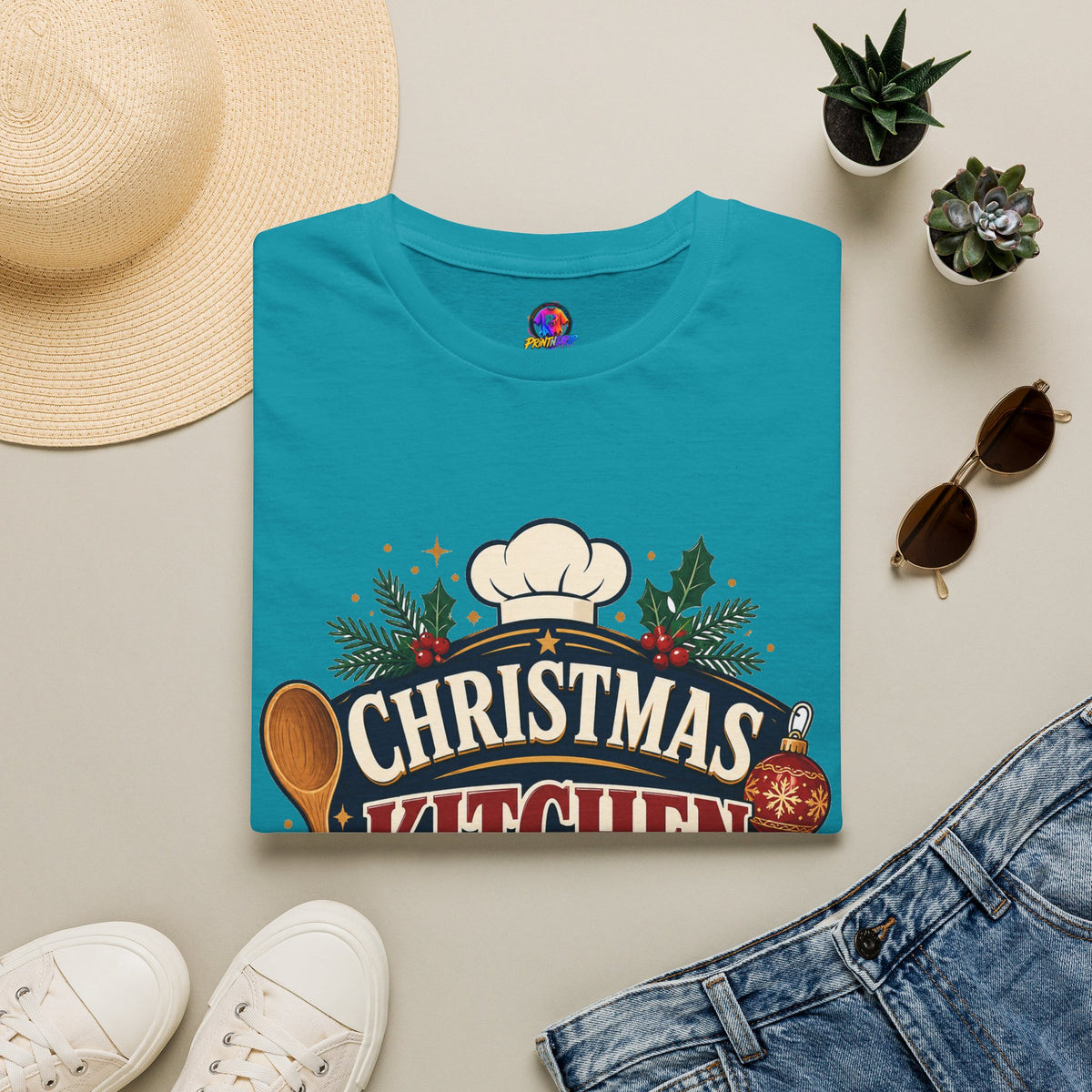 Christmas Kitchen Captain T-Shirt — Festive Holiday Cooking Tee