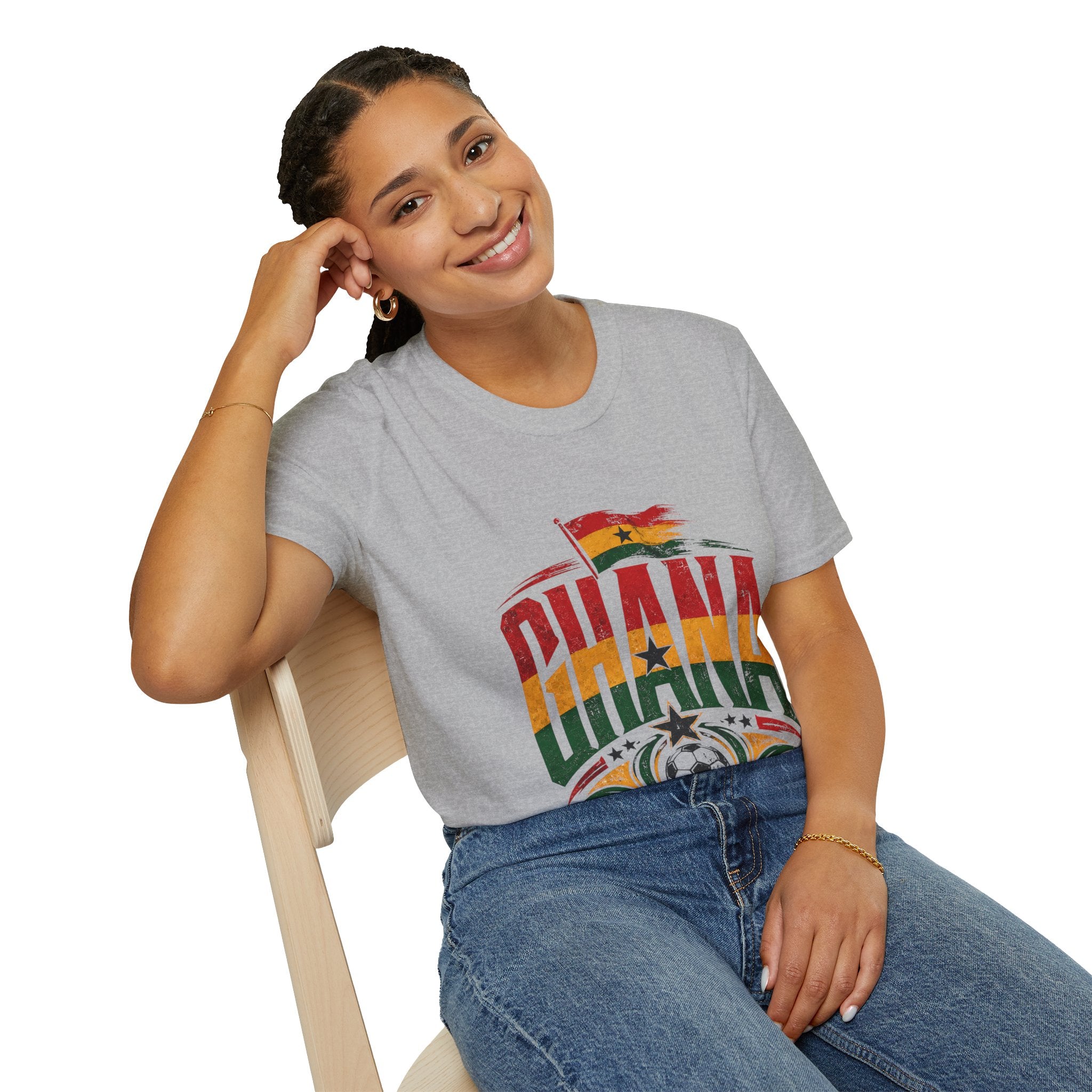 Ghana Flag Soccer T-Shirt — Retro Ghana Pride Football Tee