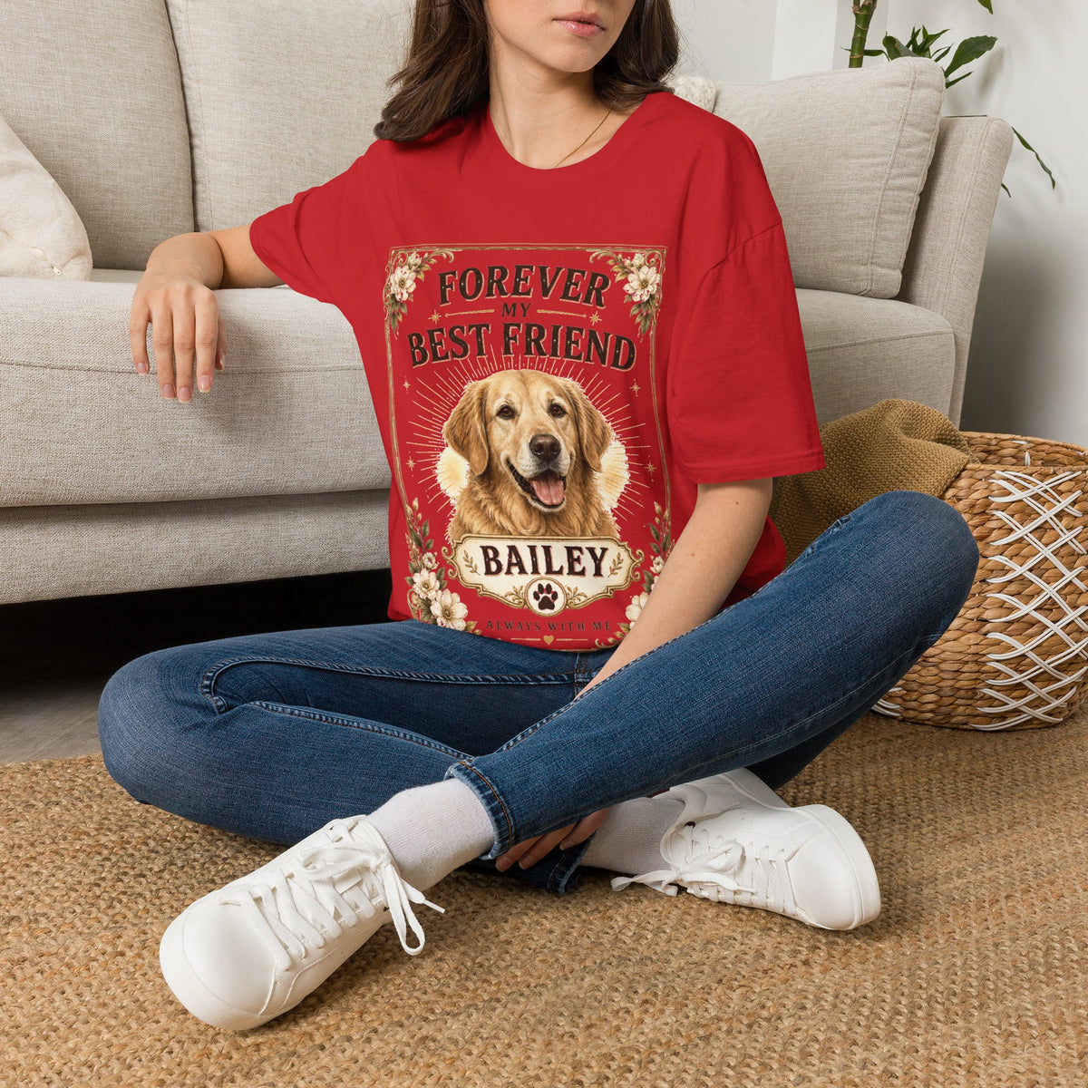 Forever My Best Friend Dog T-Shirt — Personalized Golden Retriever Tribute
