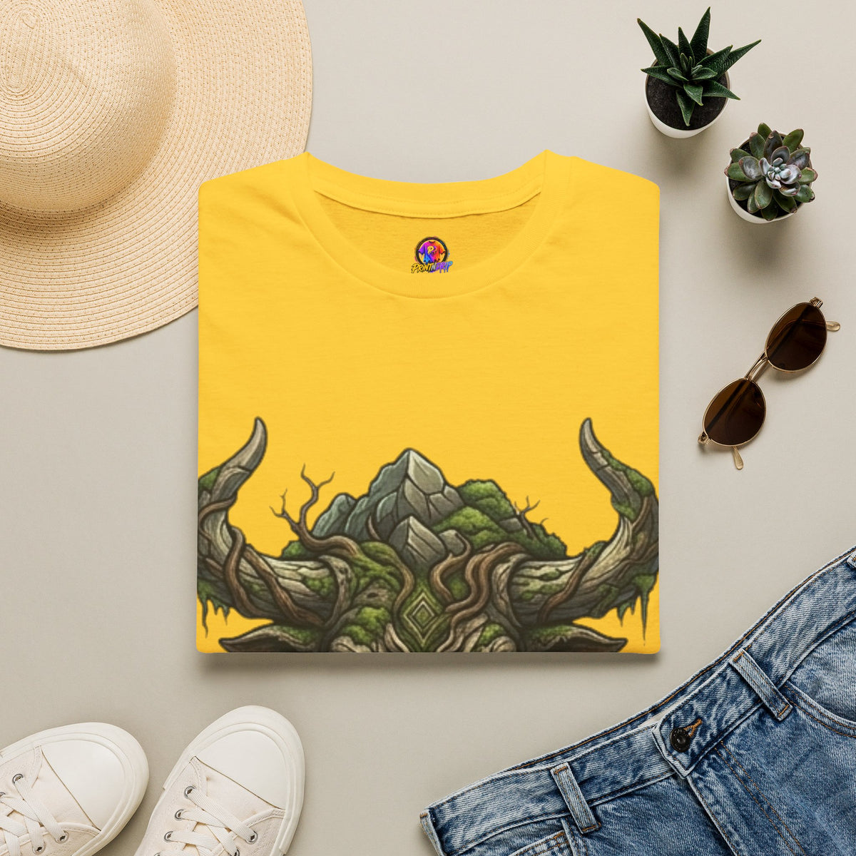 Forest Spirit Bull T-Shirt — Greenwood Celtic Nature Bull Design