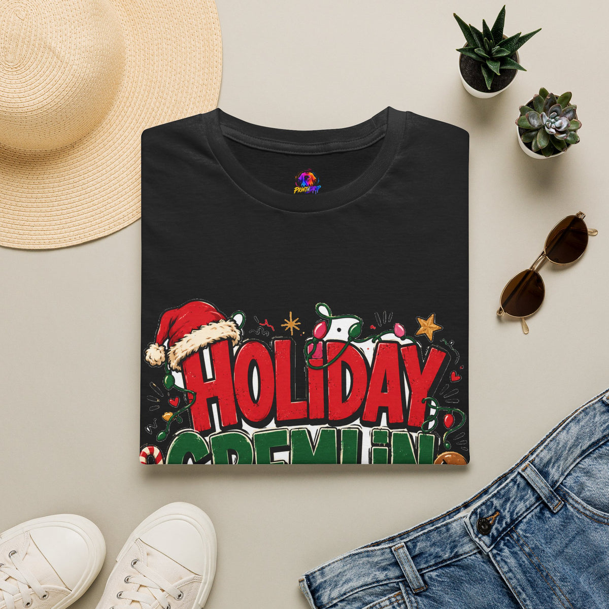 Holiday Gremlin Mode T-Shirt — Christmas Cute Festive Graphic Tee