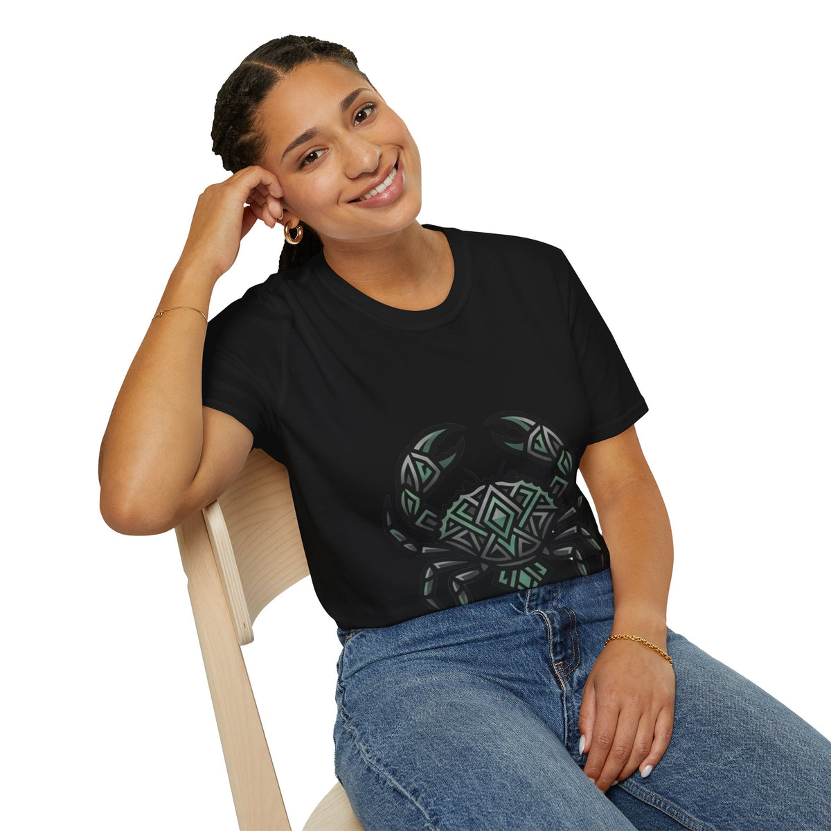 Cancer Zodiac Crab Tribal Graphic T-Shirt — Nautical Beachy Zodiac Style