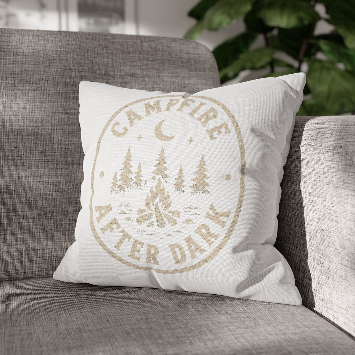Square Pillowcase Milo Bailey Dog Dad Mom - "Campfire After Dark" Rustic Outdoor Accent Pillowcase