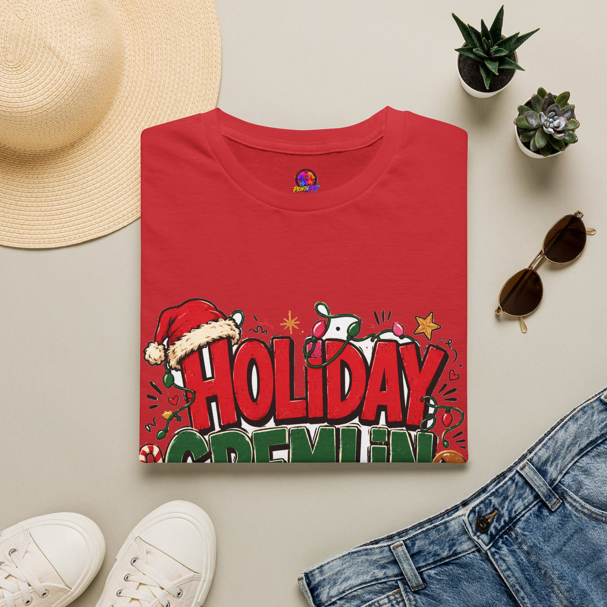 Holiday Gremlin Mode T-Shirt — Christmas Cute Festive Graphic Tee