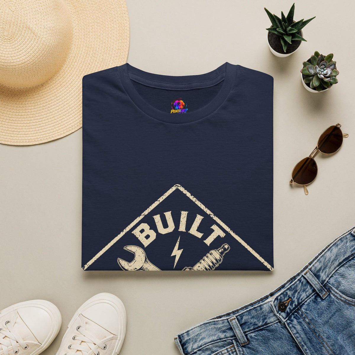 Built Not Bought T-Shirt — Vintage Mechanic Auto Repair Tee