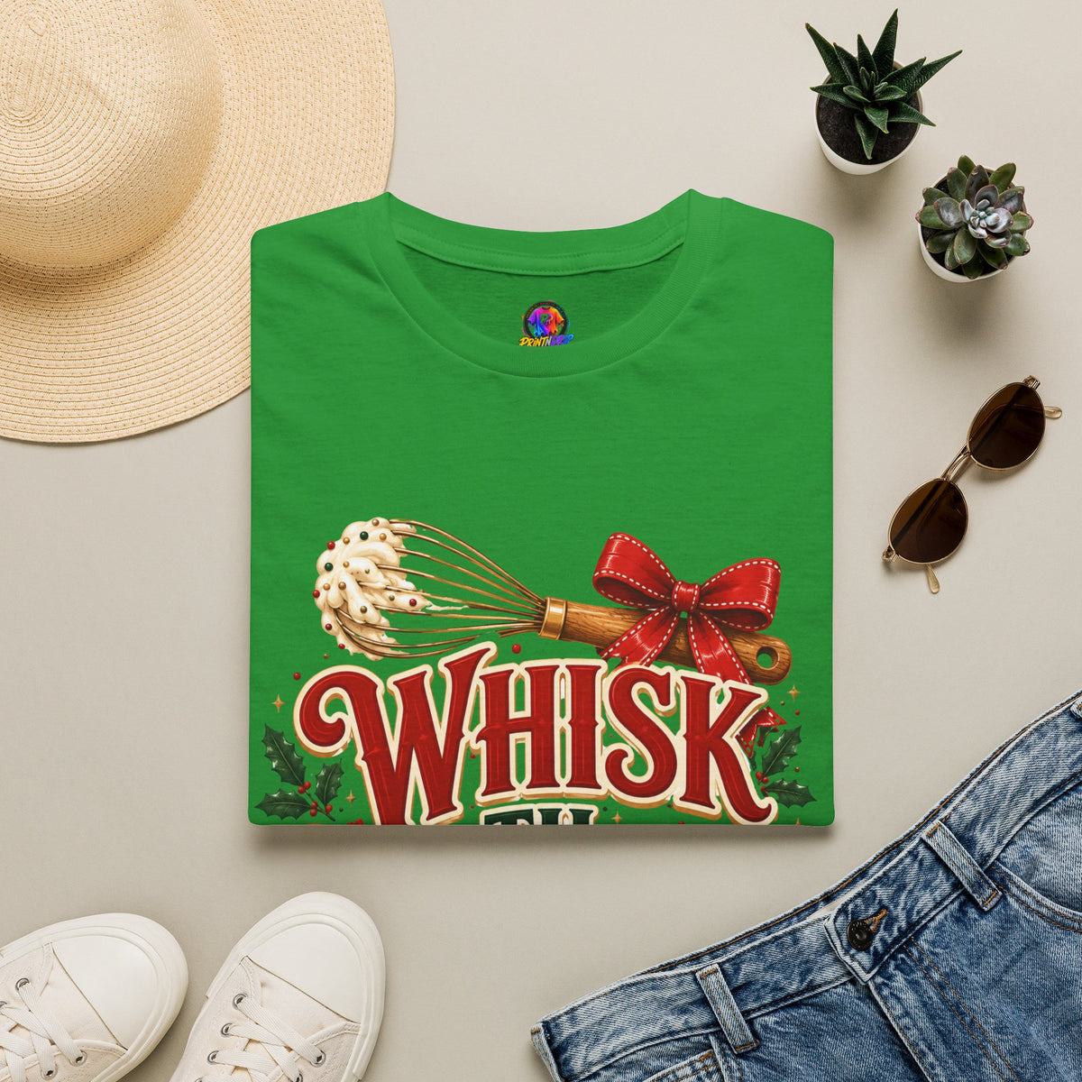 Christmas Baking T-Shirt — "Whisk 'Til Merry" Holiday Tee