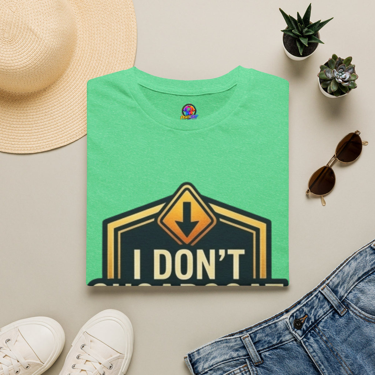 I Don’t Sugarcoat T-Shirt — Bold Caution Sign Graphic Tee (Proceed With Caution)