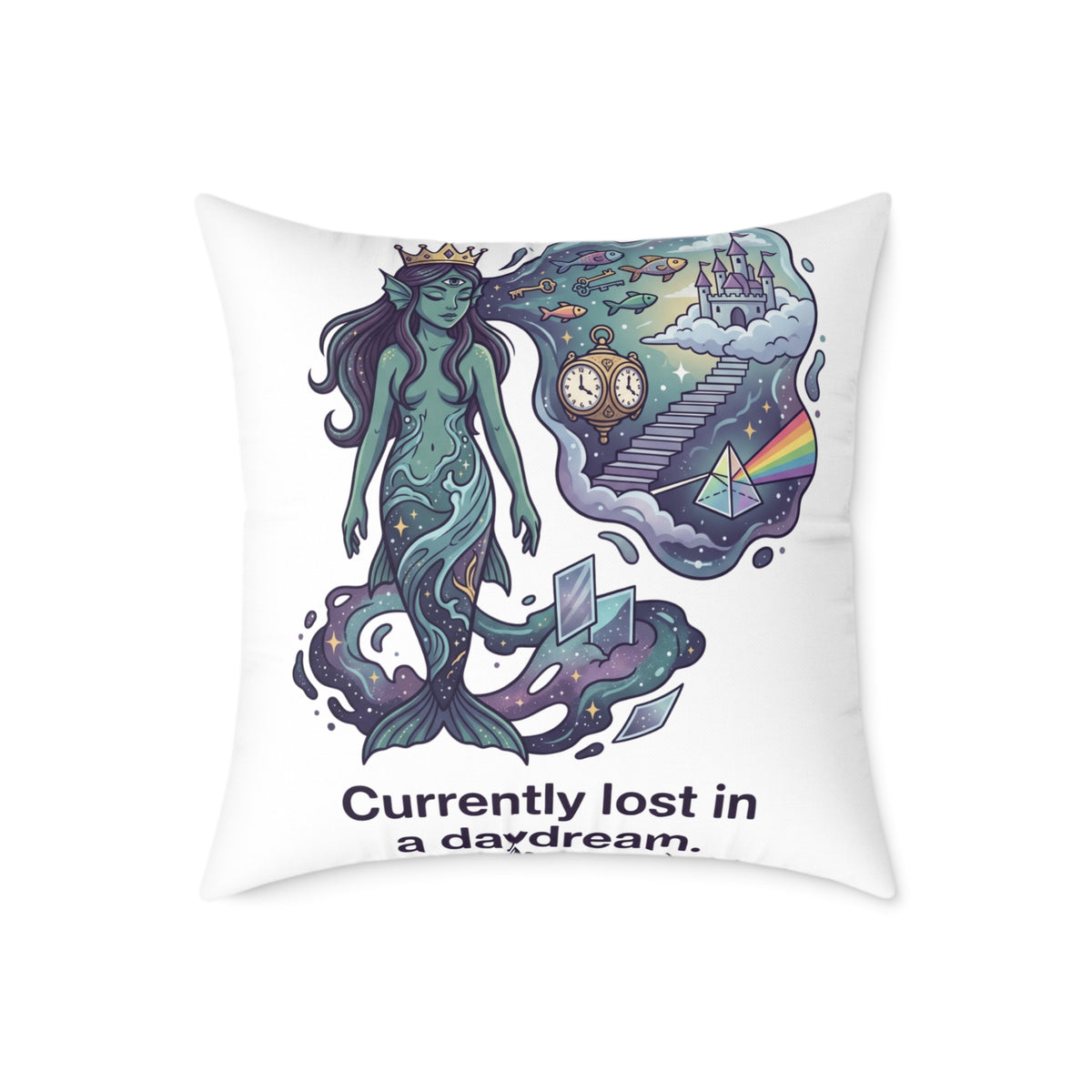 Pisces Zodiac Currently Lost In A Daydream Square Poly Canvas Pillow