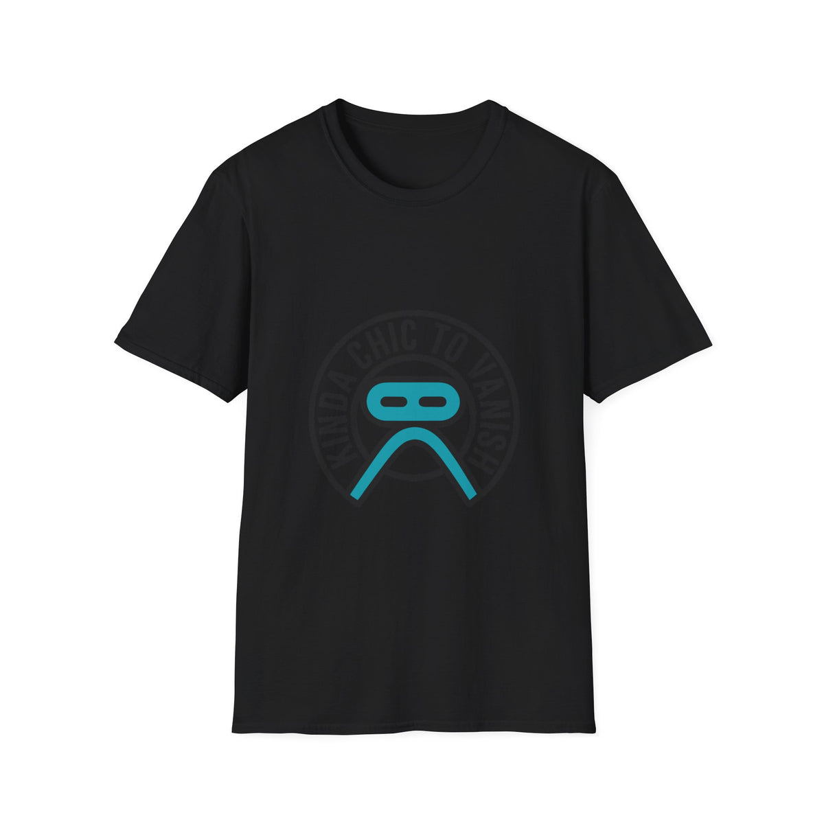 "Kinda Chic To Vanish" Teal Mask Graphic Tee - Trending Now - September 2026