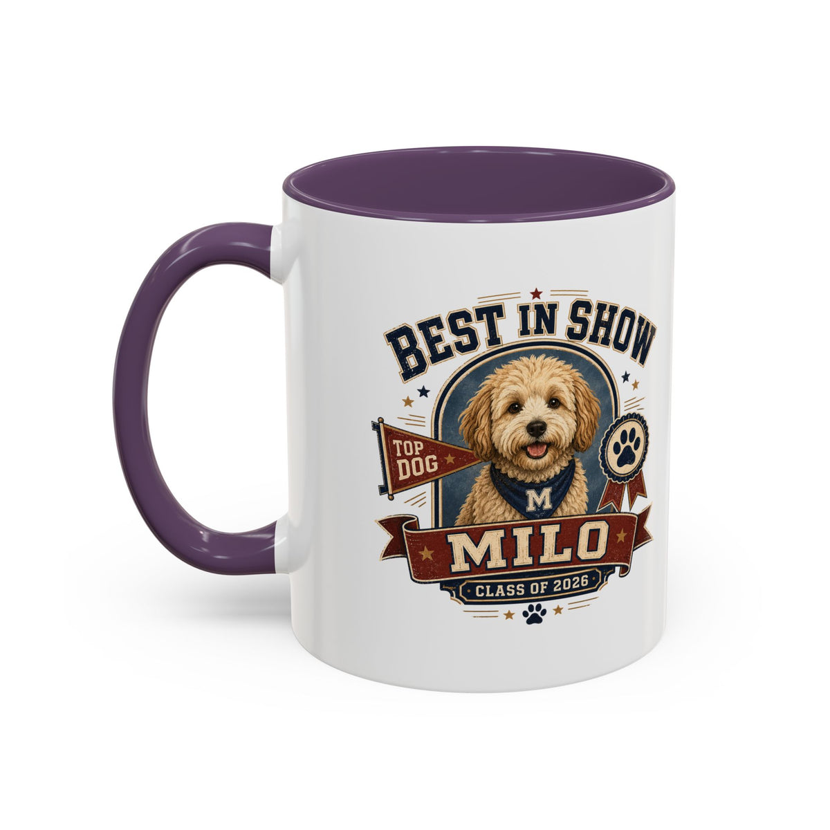 Milo Bailey Dog Dad Mom Best in Show Milo Coffee Mug — Personalized Dog Portrait Accent Mug
