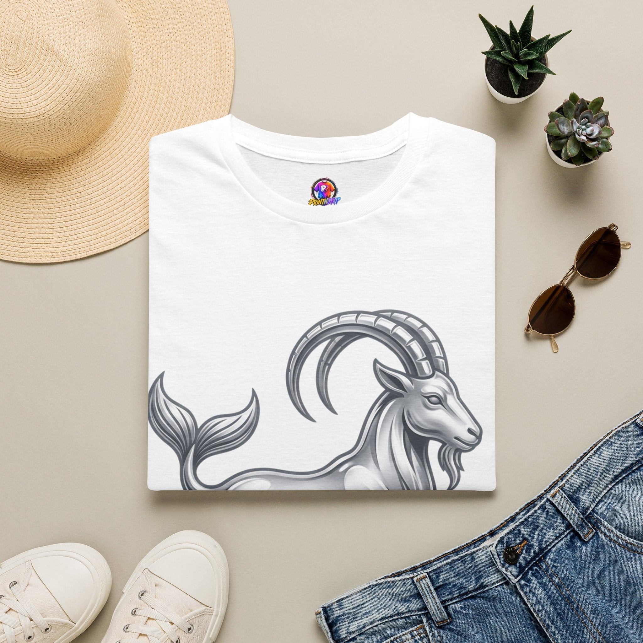 Capricorn Goat Zodiac T-Shirt — Mythical Sea-Goat Horoscope Tee