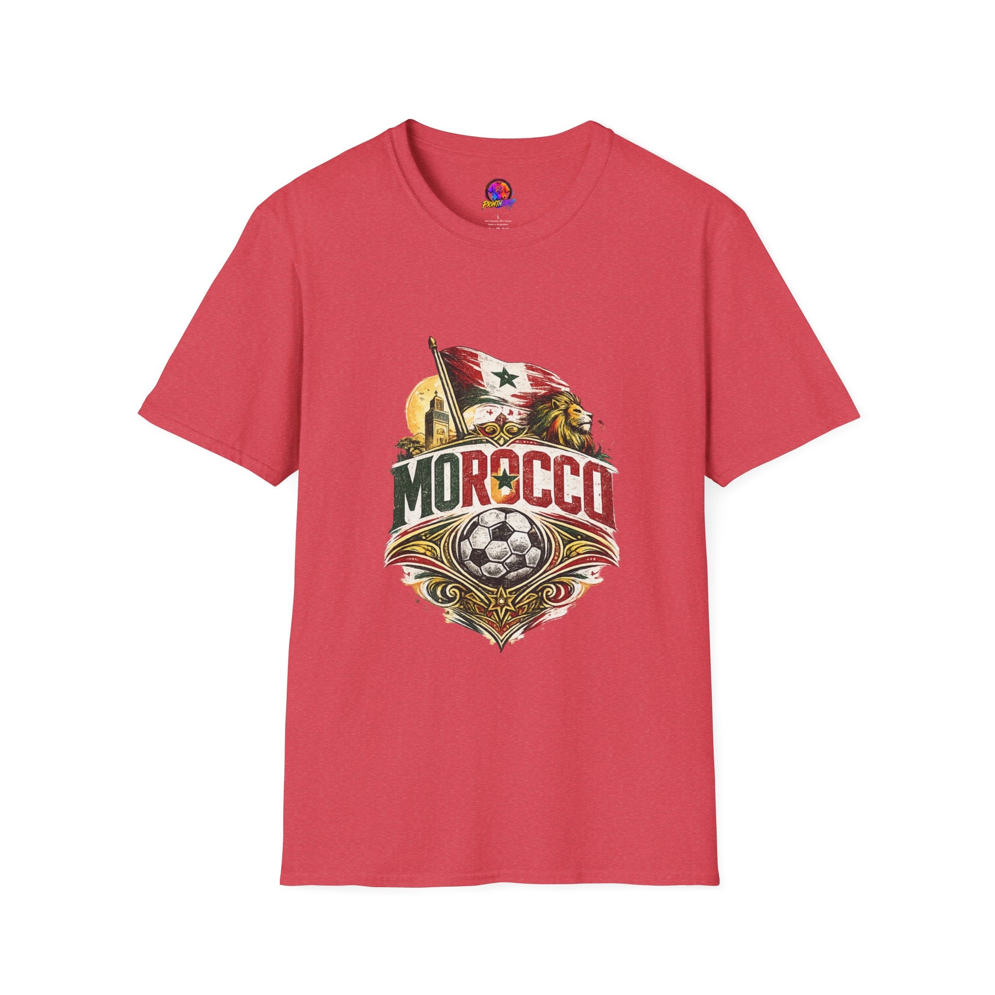 Morocco Soccer T-Shirt — Vintage Flag & Lion Football Tee