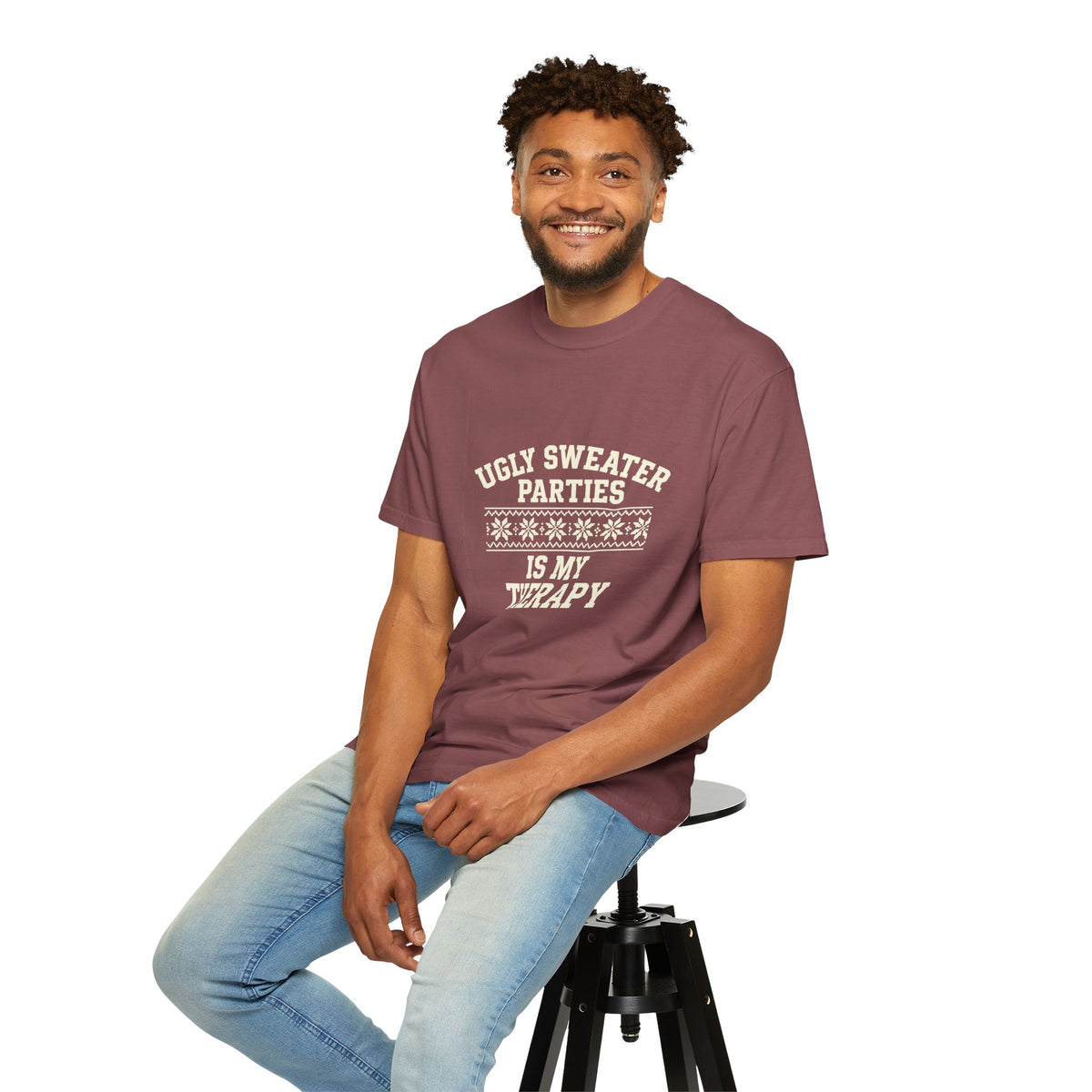 Ugly Sweater Parties Is My Therapy T-Shirt - Trending Now - October 2026