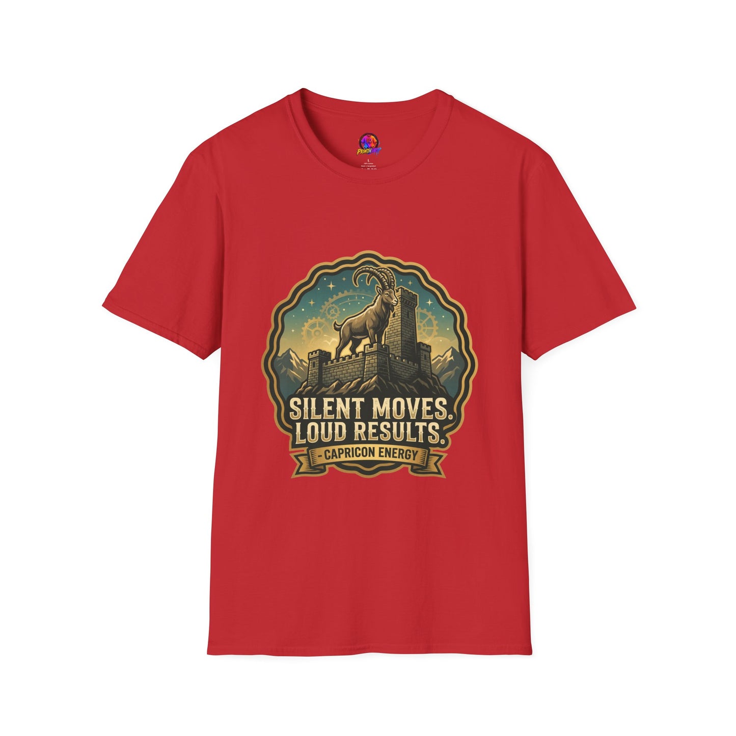 Silent Moves, Loud Results Goat Graphic Tee — Motivational Mountain Goat Shirt
