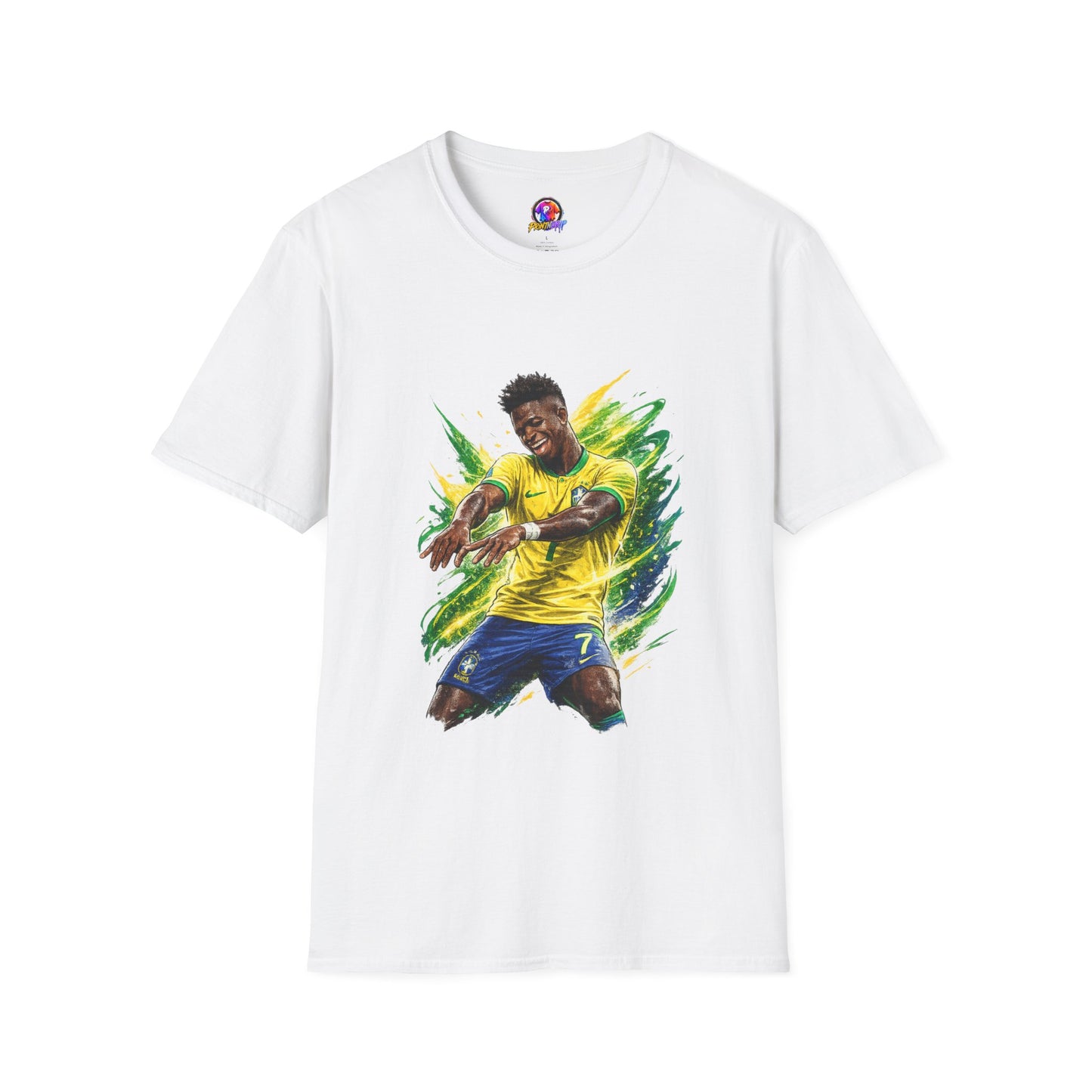 Brazil  Soccer Celebration T-Shirt — Brazilian Football Player Artwork
