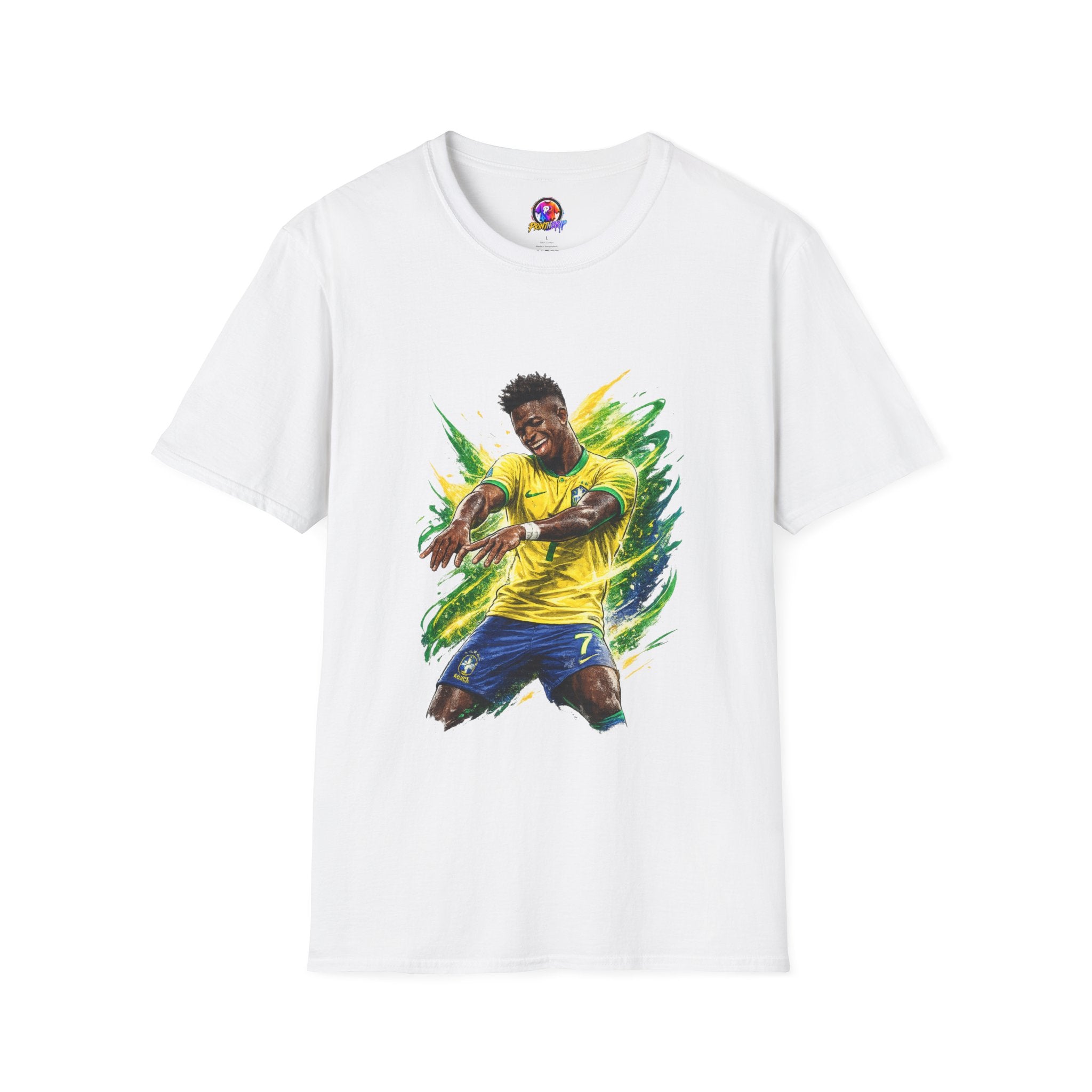 Brazil  Soccer Celebration T-Shirt — Brazilian Football Player Artwork