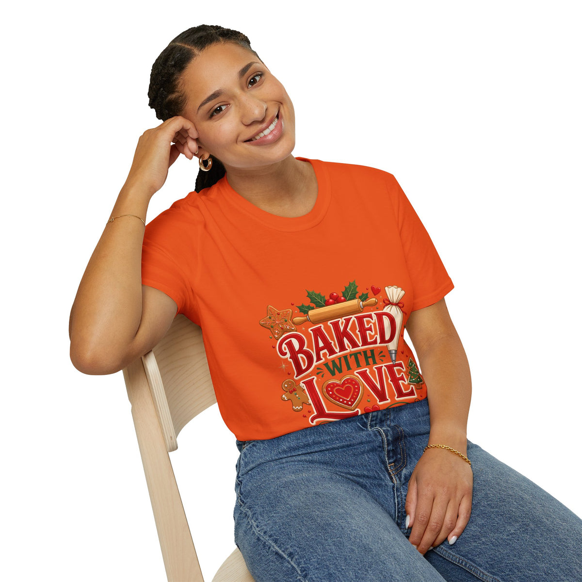 Baked With Love T-Shirt — Holiday Baking Christmas Cookie Chef Tee