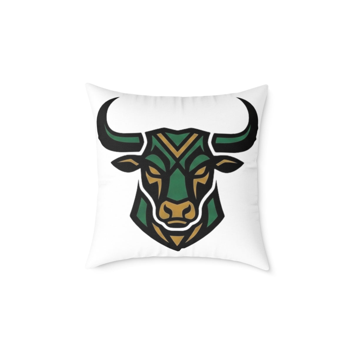 Astrological Taurus Zodiac Colorful Bull Head  Square Poly Canvas Pillow