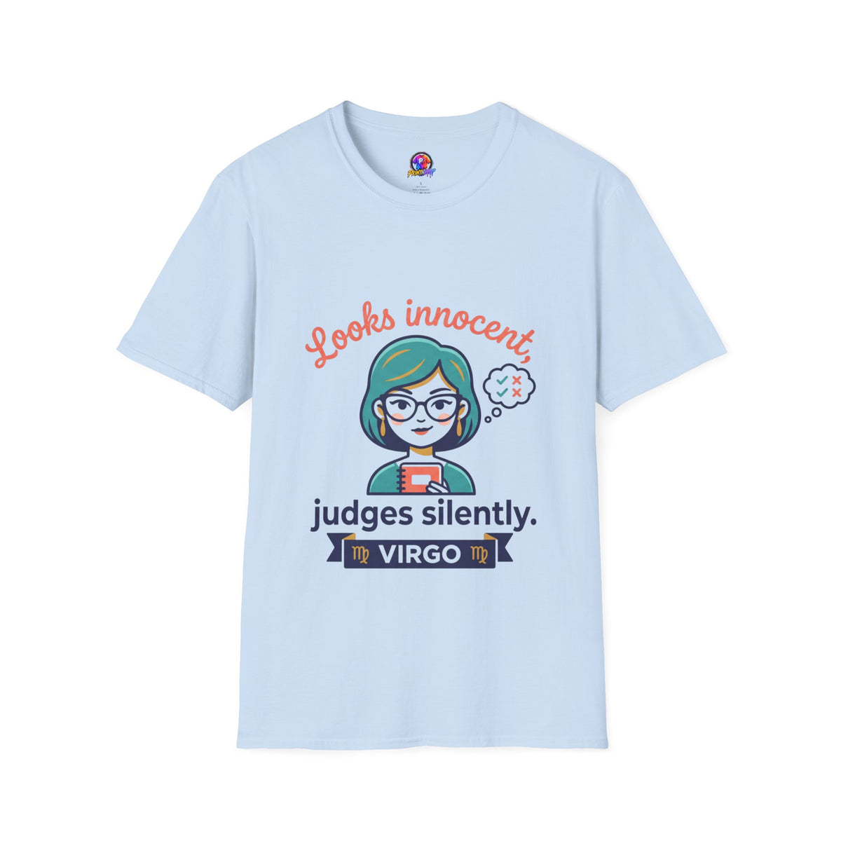 Looks Innocent Virgo T-Shirt — Funny Zodiac Graphic Tee for Virgo Women