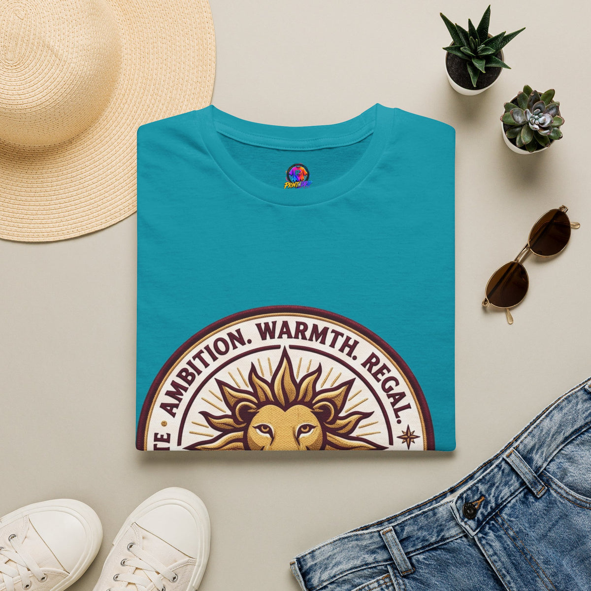 Leo Zodiac Lion T-Shirt — Ambition, Warmth & Regal Pride Graphic Tee