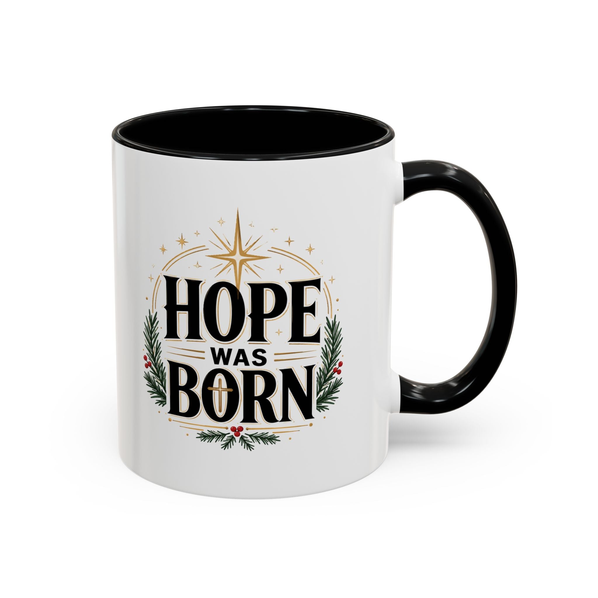 Christmas Hope Was Born Christmas Coffee Mug — Festive Holiday Holiday Prayer Mug