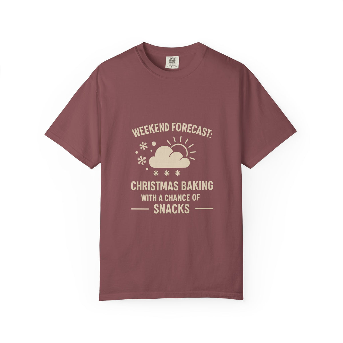Christmas Baking T-Shirt — "Weekend Forecast: Christmas Baking with a Chance of Snacks"- Trending Now - October 2026