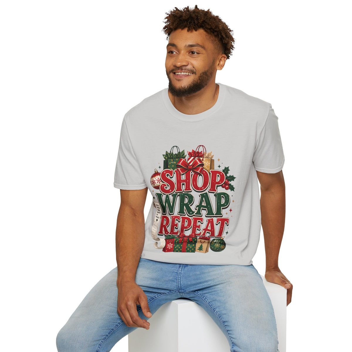 Christmas 'Shop Wrap Repeat' T-Shirt