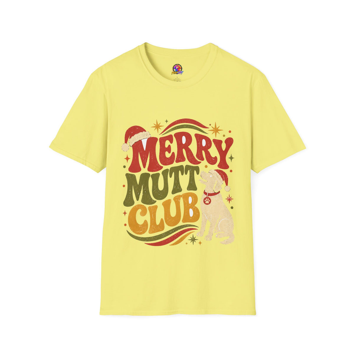 Merry Mutt Club T-Shirt — Retro Christmas Dog Lover Tee