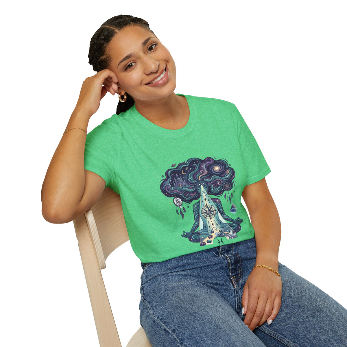 Dreamy Meditation T-Shirt — 'Guided by dreams, ruled by intuition' Spiritual Art Tee