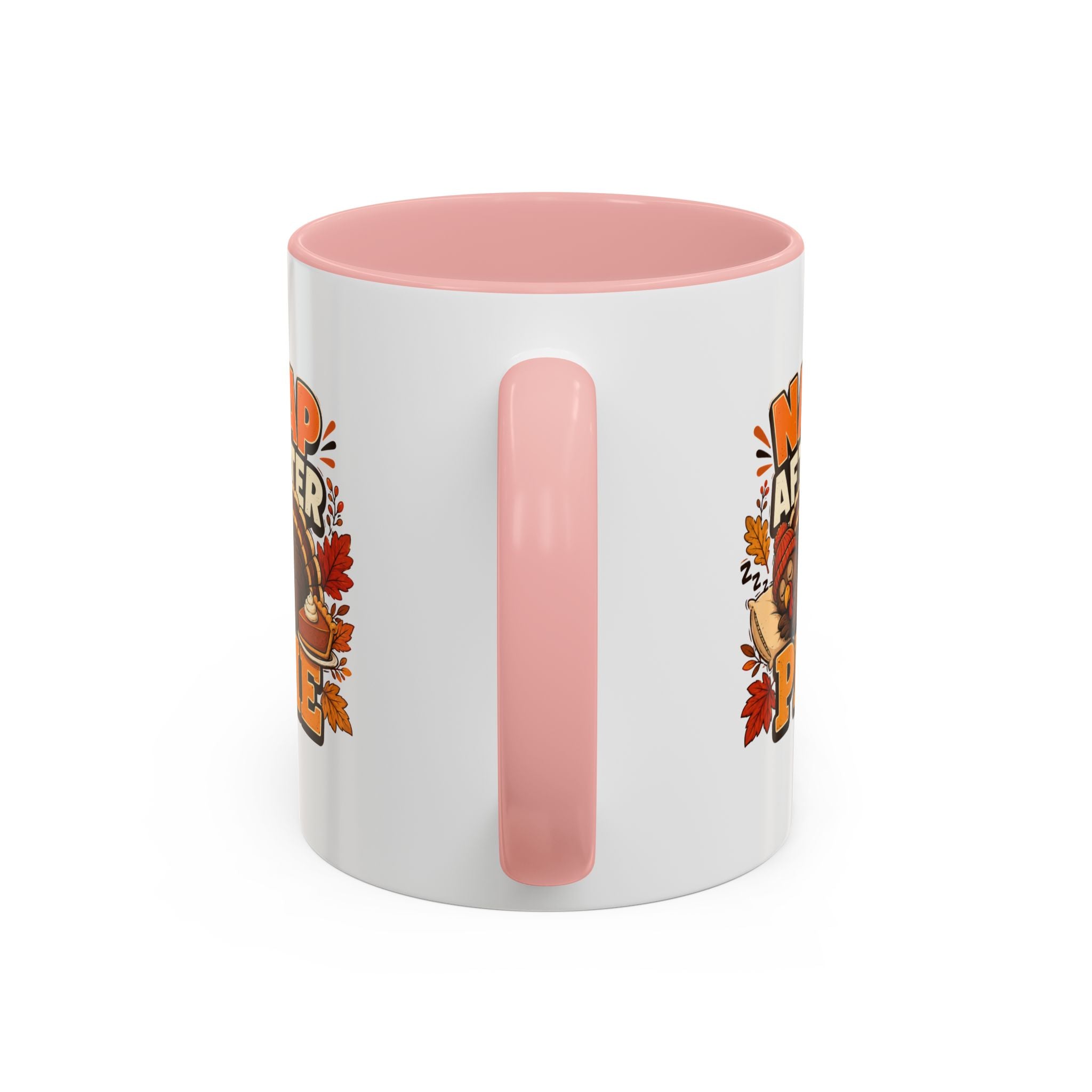 Thanksgiving Mug Nap After Pie Coffee Mug — Thanksgiving Turkey & Fall Leaves  Accent Mug