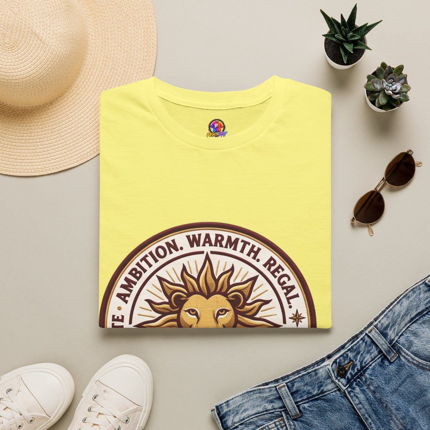 Leo Zodiac Lion T-Shirt — Ambition, Warmth & Regal Pride Graphic Tee