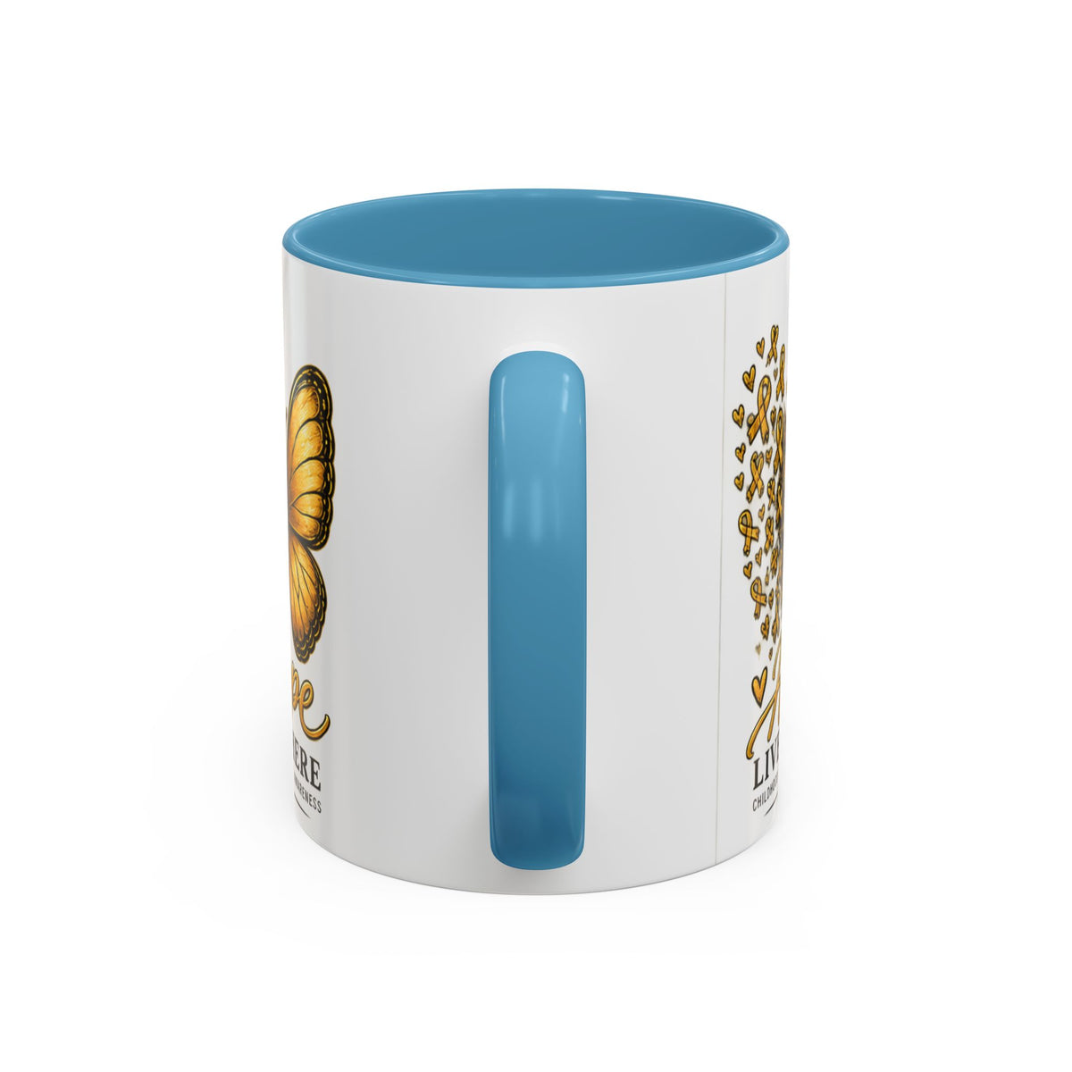 Hope Lives Here Childhood Cancer Awareness Accent Coffee Mug