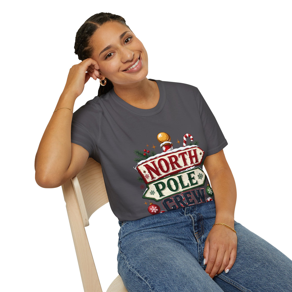 T-Shirt — North Pole Crew Christmas Holiday Graphic Tee