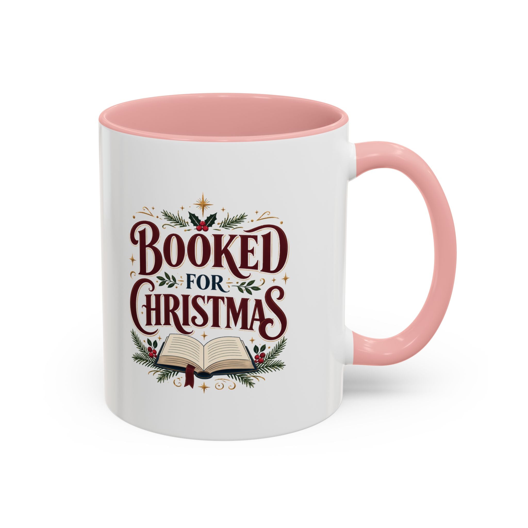 Christmas Booked for Christmas Coffee Mug — Holiday Book Lover Accent Mug