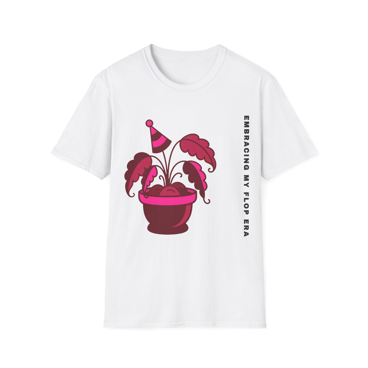 Plant Party T-Shirt — "Embracing" Pink Potted Plant Graphic - Trending Now - September 2026