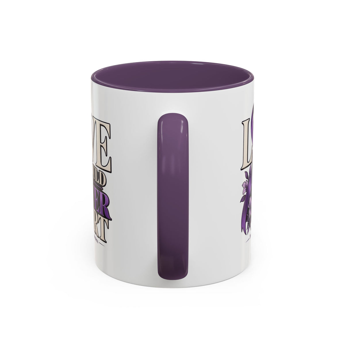 Domestic Violence Awareness Accent Coffee Mug – "Love Should Never Hurt" (11/15oz)