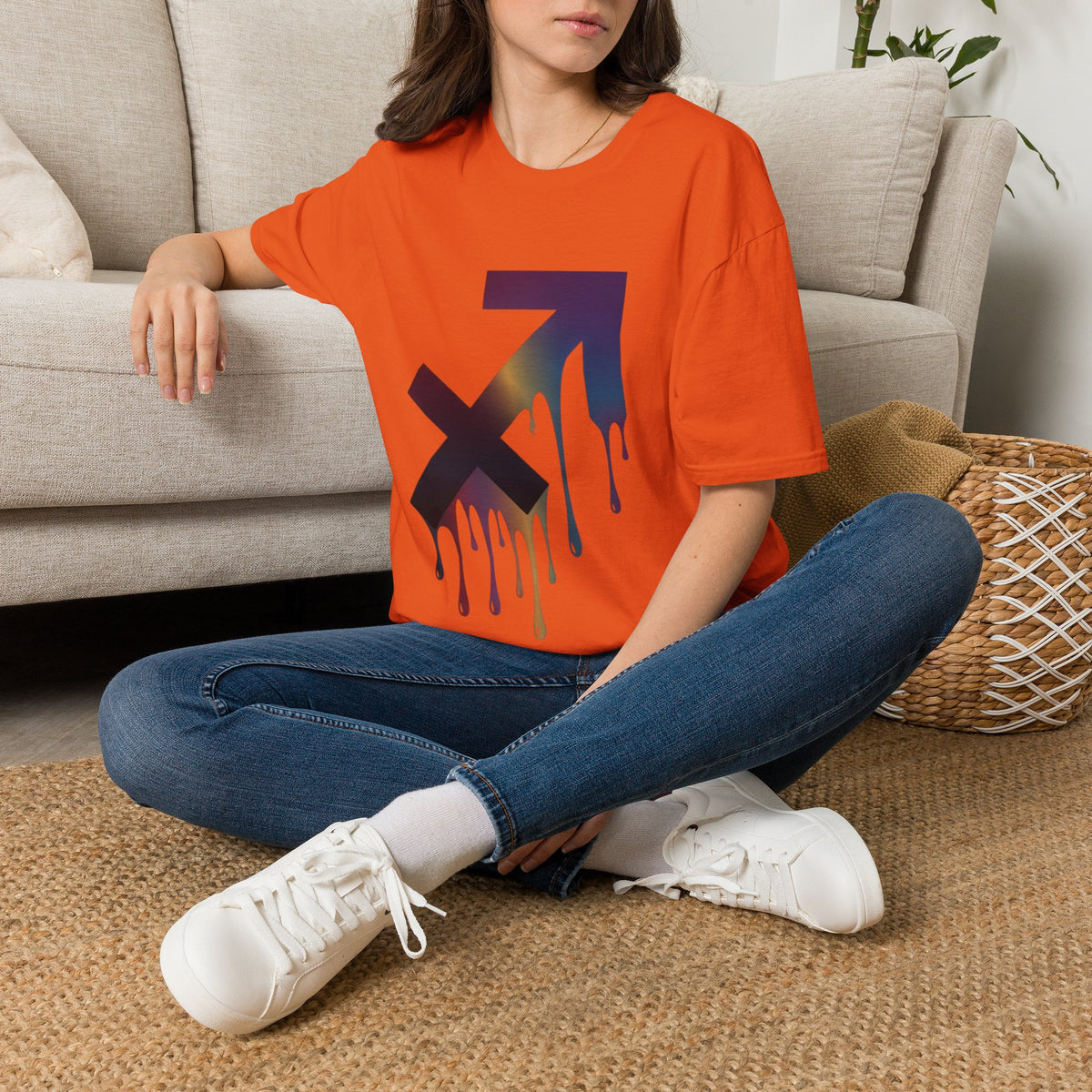 Sagittarius Drip T-Shirt — Gradient Astrological Arrow Tee