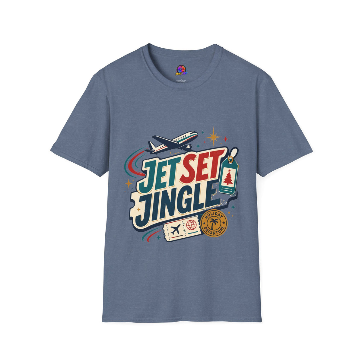 Jet Set Jingle Travel T-Shirt — Retro Airplane Vacation Graphic