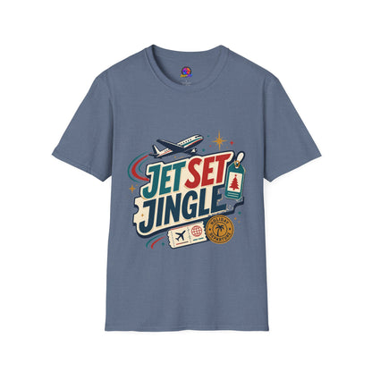 Jet Set Jingle Travel T-Shirt — Retro Airplane Vacation Graphic