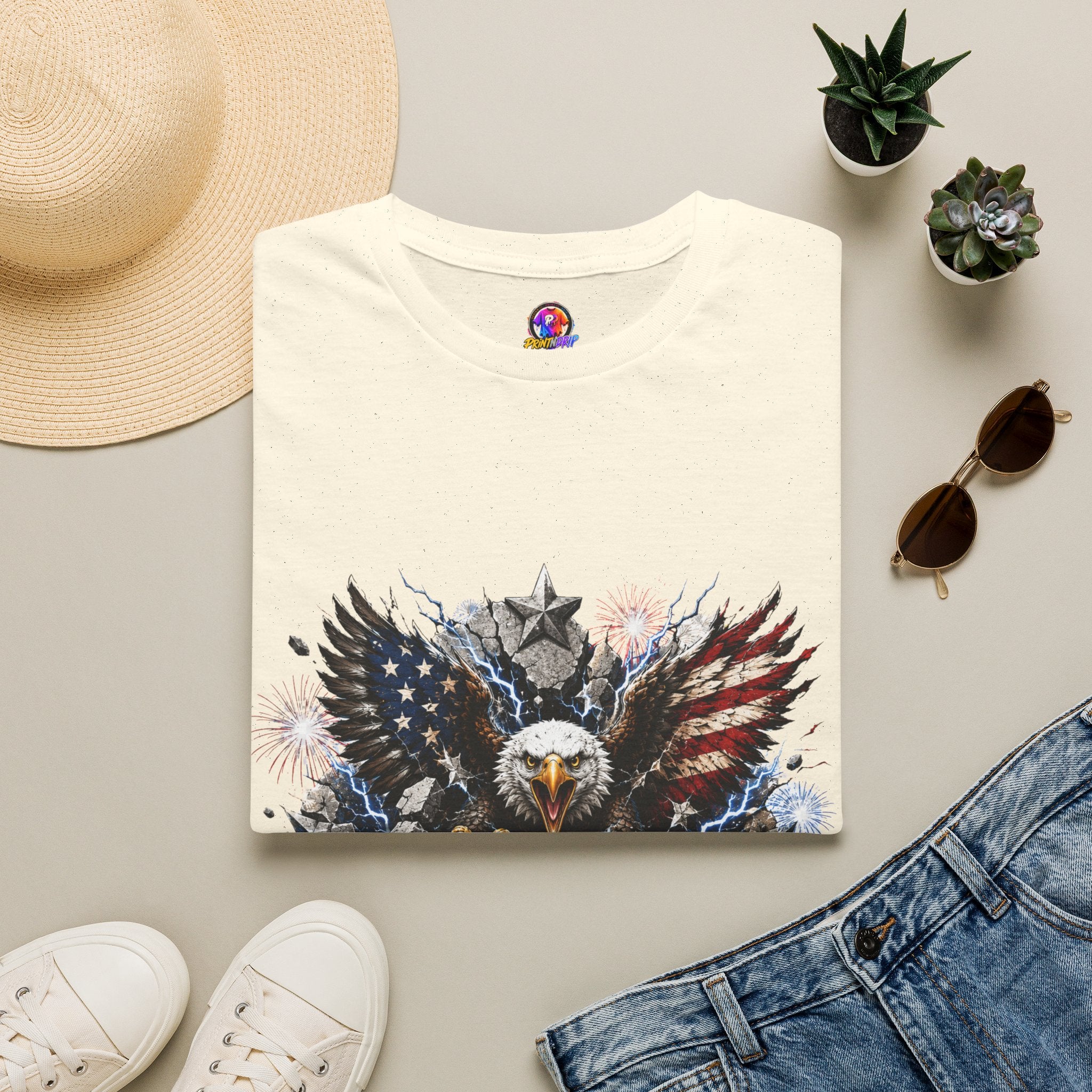 Patriotic Eagle T-Shirt — "The Republic Still Roars" | American Flag Graphic