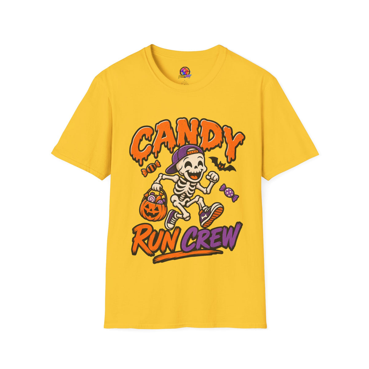 Candy Run Crew T-Shirt — Halloween Skeleton Trick-or-Treat Tee
