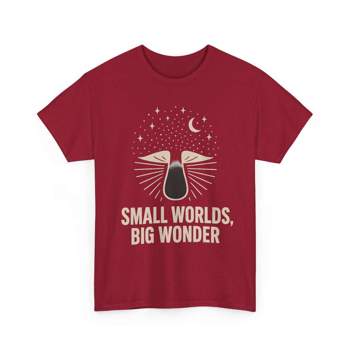 Small Worlds Big Wonder Celestial Mushroom Tee - Aesthetic Nature T-Shirt - Trending Now - September 2026