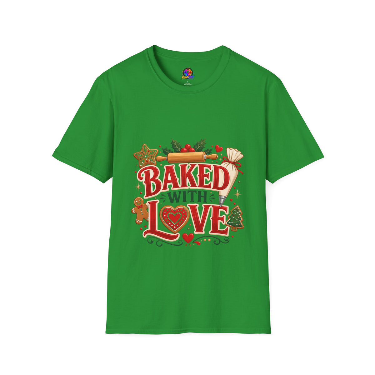 Baked With Love T-Shirt — Holiday Baking Christmas Cookie Chef Tee