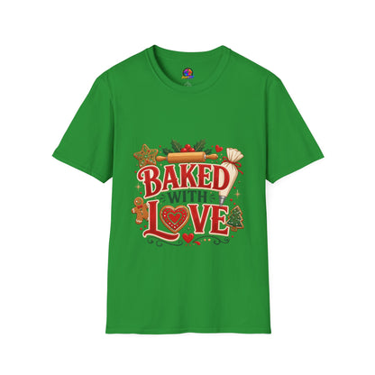 Baked With Love T-Shirt — Holiday Baking Christmas Cookie Chef Tee