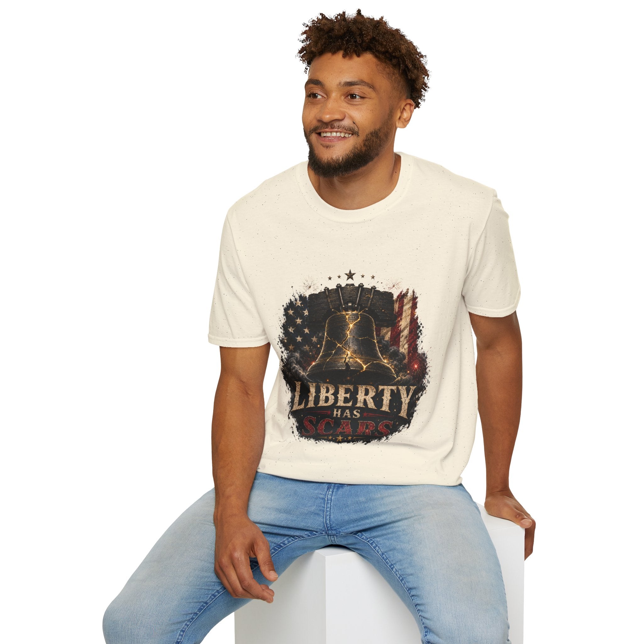 Liberty Has Scars T-Shirt — Vintage Liberty Bell Patriotic Tee